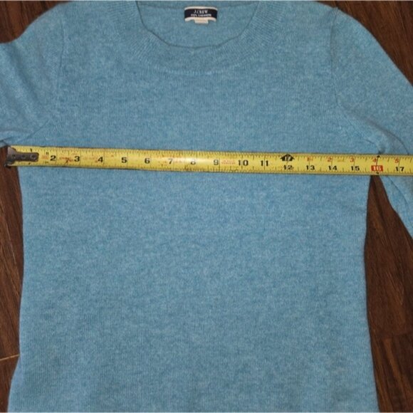 J. Crew Blue Crew Neck Cashmere Sweater - Picture 9 of 10